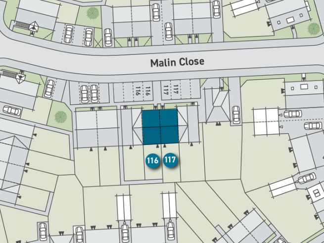 Site plan, 2 bedroom houses - artist impression subject to change